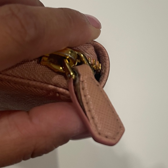 Prada Pink Saffiono Leather Long Wallet Front Bow Ribbon w Authentic Prada Card - Picture 8 of 14